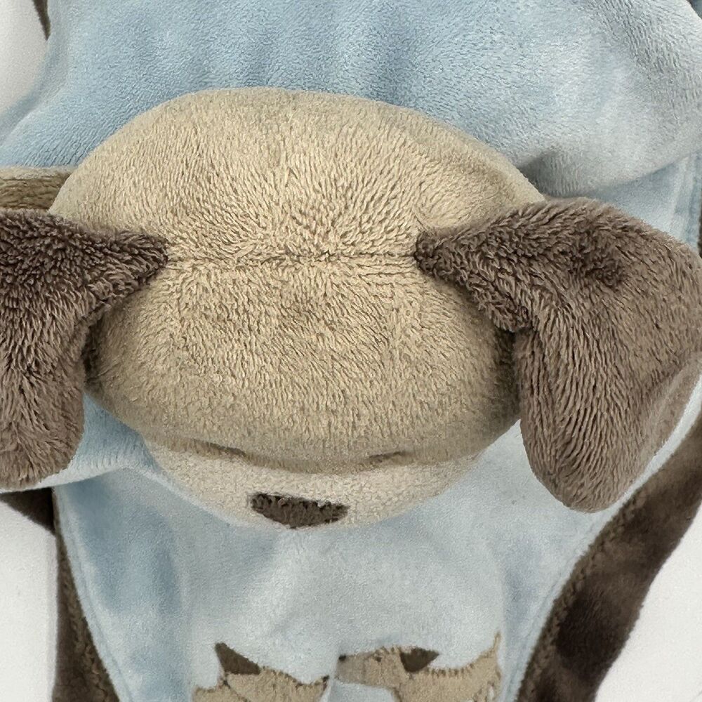 Carters Puppy Dog "I Love You" Lovey Rattle Security Blanket Blue Plush - Picture 5 of 12